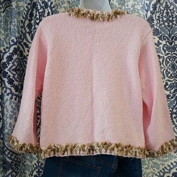 VINTAGE PINK Cardigan Knit Sweater Design Options WOMEN'S WOMANS MEDIUM - Picture 6 of 12